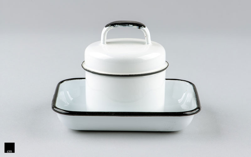 Enamel Soap Tray & Cotton Ball Container Enamel Soap Tray & Cotton Ball Container